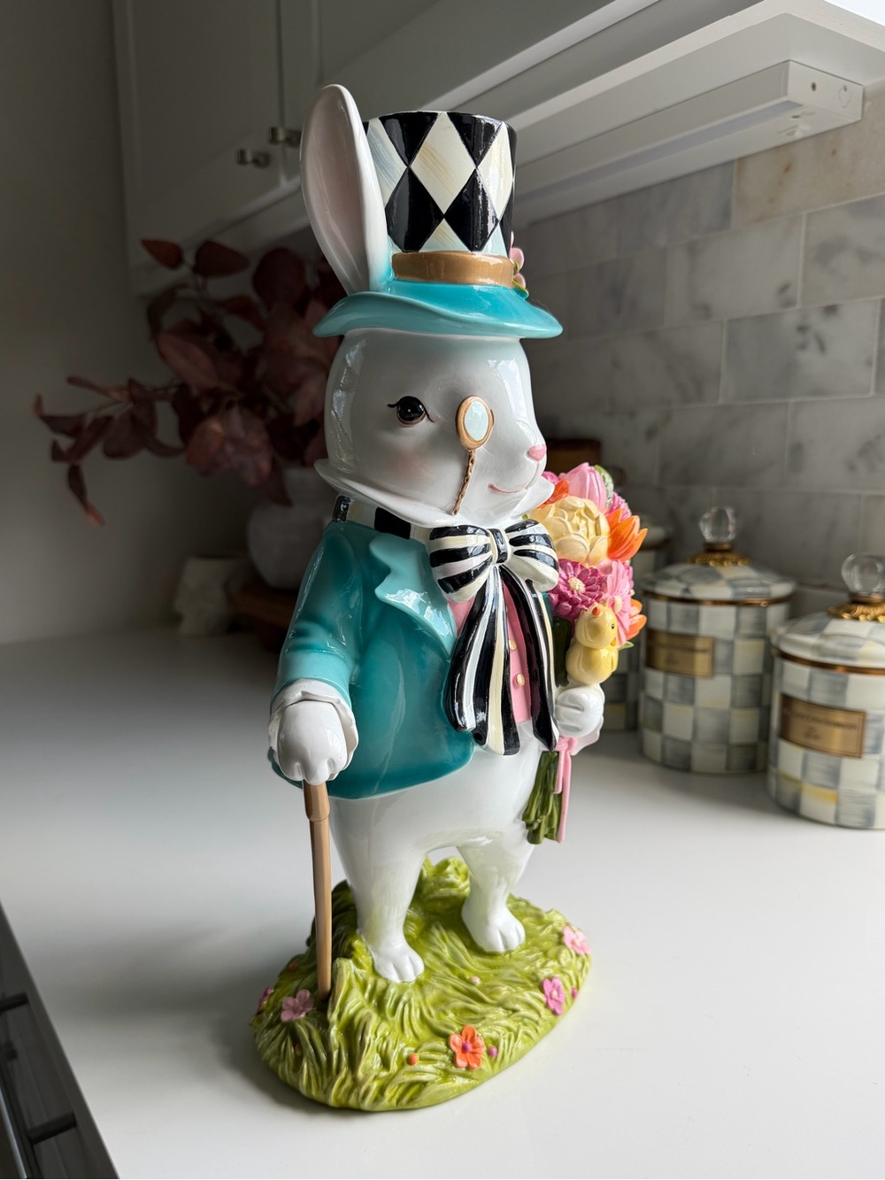 MacKenzie-Childs Calico Bunny Figurine - Picture 6 of 10